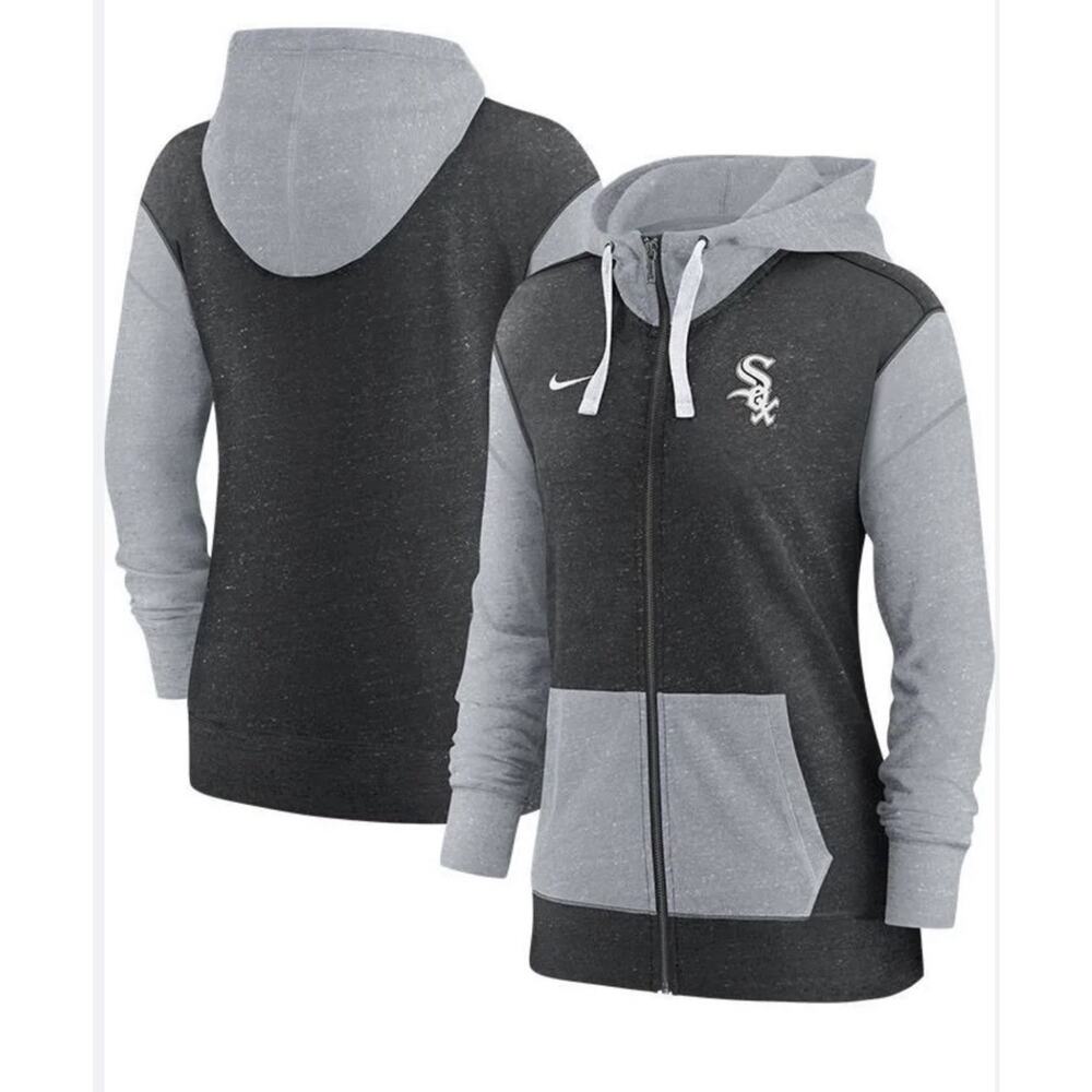 NWT Women’s Nike Chicago White Sox Full Zip Jacket Sz XL Lightweight Grey/ Black